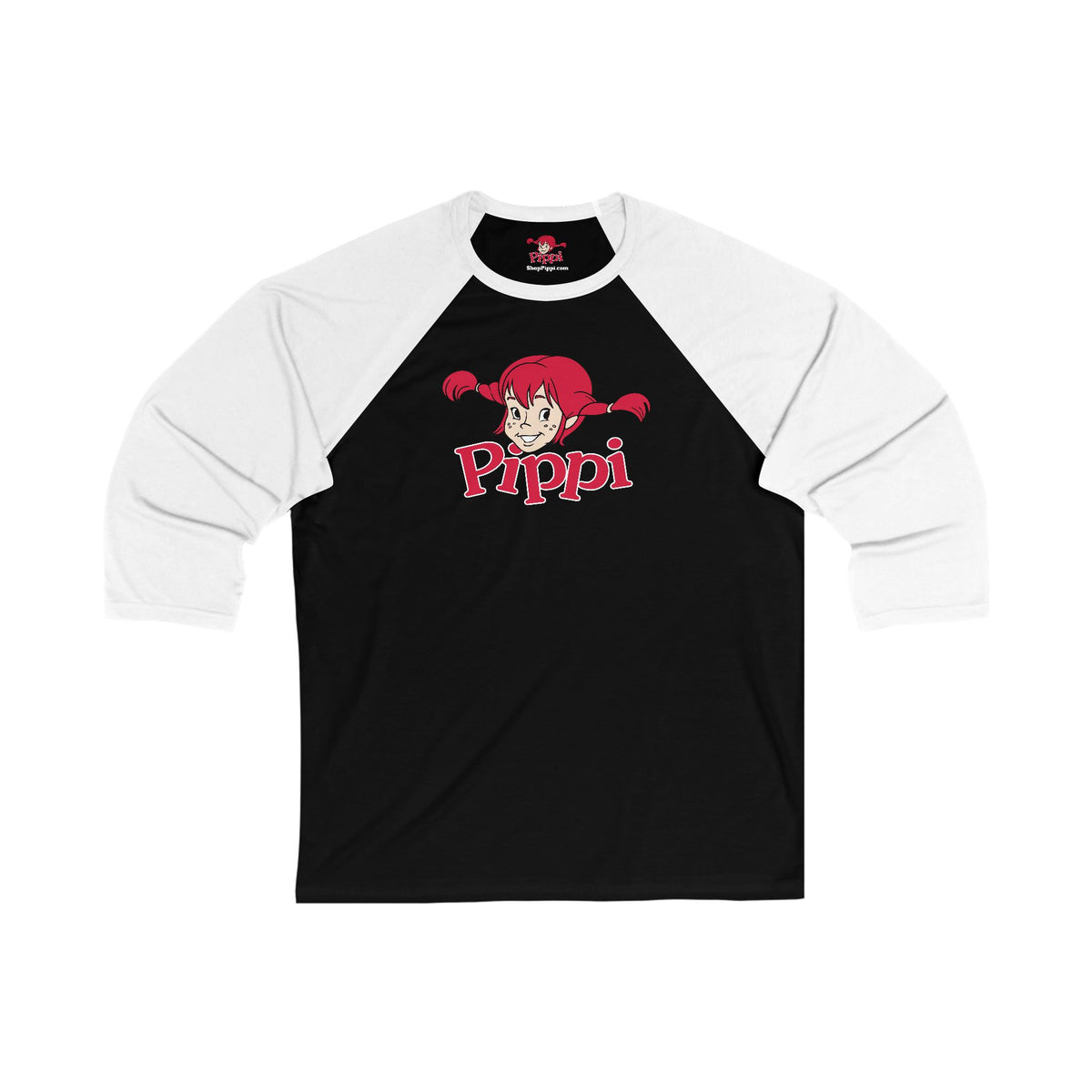 Pippi Longstocking Unisex 3\4 Sleeve Baseball Tee