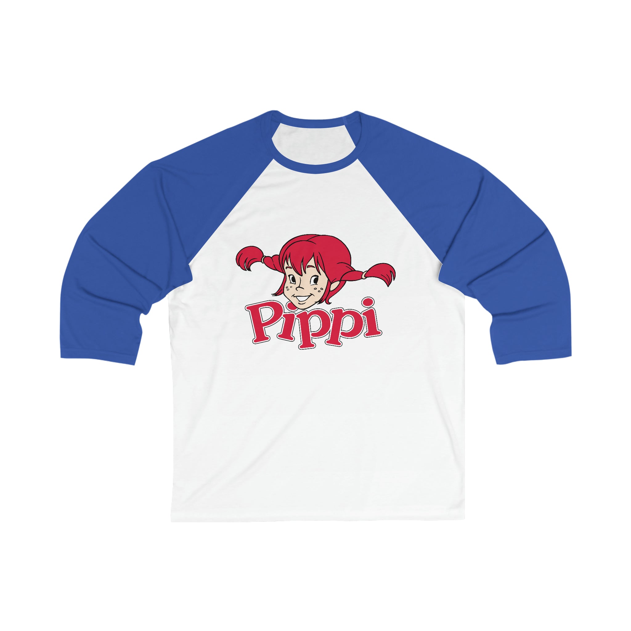 Pippi Longstocking Logo Unisex 3\4 Sleeve Baseball Tee